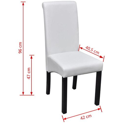 Blagovaonske stolice od umjetne kože 6 kom bijele slika 1