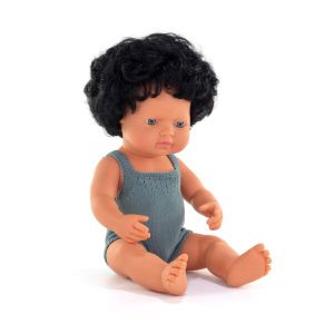 Miniland lutka curly black hair 38cm Colourful