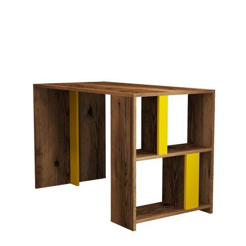 Woody Fashion Studijski stol, Lima - Walnut, Yellow slika 5