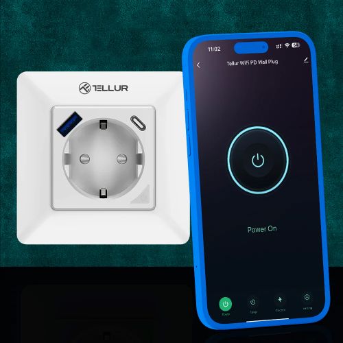 TELLUR PAMETNA WIFI UTIKAČ, 3600W, 16A, PD20W, USB 18W, OČITAVANJE ENERGIJE, BIJELA slika 6