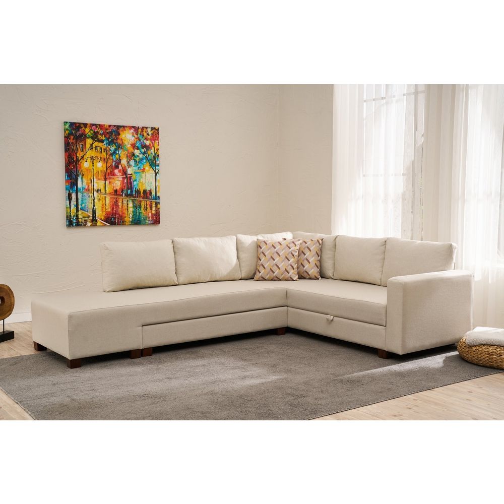 Aly Arzilla Desni - Krem Krem Ugaoni Sofa-Krevet slika 2