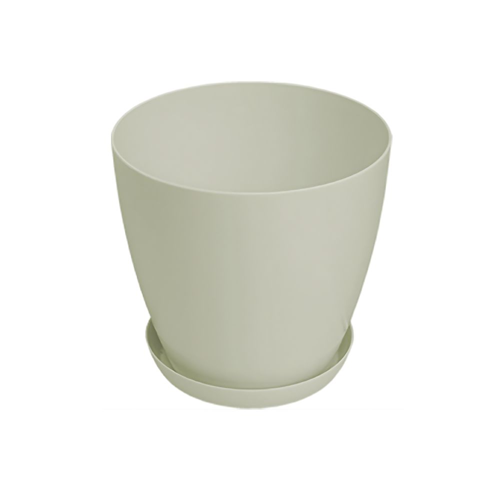 Saksija LUX 18cm sa podmetacem bež slika 1