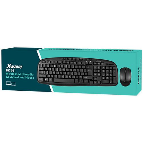 Xwave BK 02 kit Tastatura+Miš multimedijalni Wireless set/2.4GHz/USA slova/crni slika 5