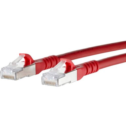 Metz Connect 1308450566-E RJ45 mrežni kabel, Patch kabel cat 6a S/FTP 0.50 m crvena sa zaštitom za nosić 1 St. slika 1