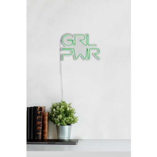 Wallity Ukrasna plastična LED rasvjeta, Girl Power - Green slika 4