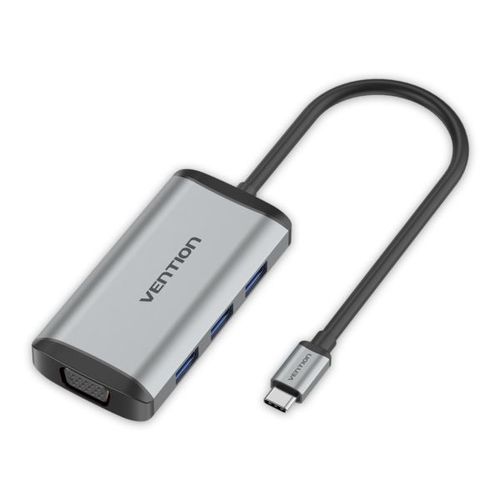 Vention Multi-function USB-C to HDMI VGA USB3.0*3 PD Docking Station, 0.15m slika 1