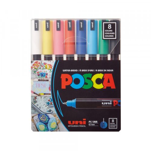 Marker Uni SET PC-1MR POSCA /0.7mm 8 KOM osnovne boje slika 2