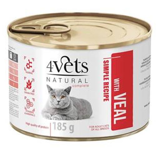 4Vets Natural Complete Cat Teletina 185g slika 1