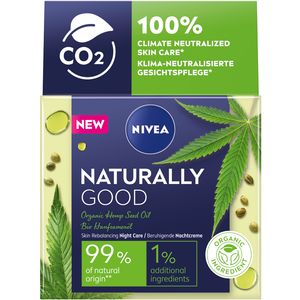 NIVEA Naturally Good noćna krema s organskim uljem konoplje, 50 ml