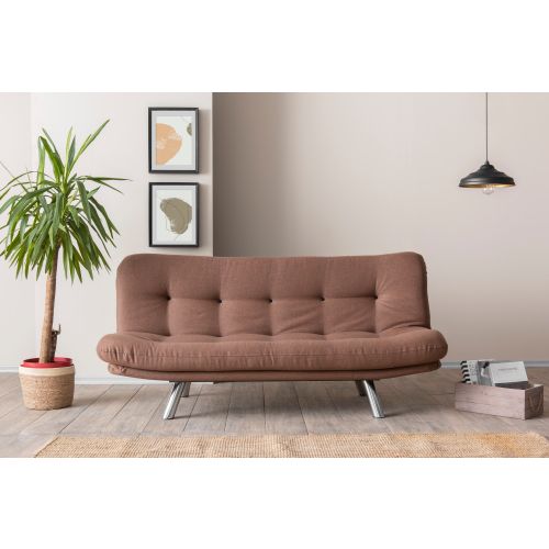 Atelier Del Sofa Misa Small Sofabed - Svetlo braon trosed na razvlačenje slika 1