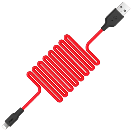 hoco. USB kabel za iPhone, silikonski, 1.2 met., 2 A, crno/crvena - X21 Silicone Lightning, Black/Red slika 4