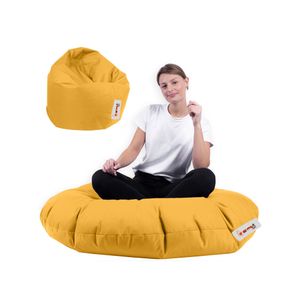 Atelier Del Sofa Iyzi 100 Cushion Pouf - Yellow Yellow Garden Bean Bag