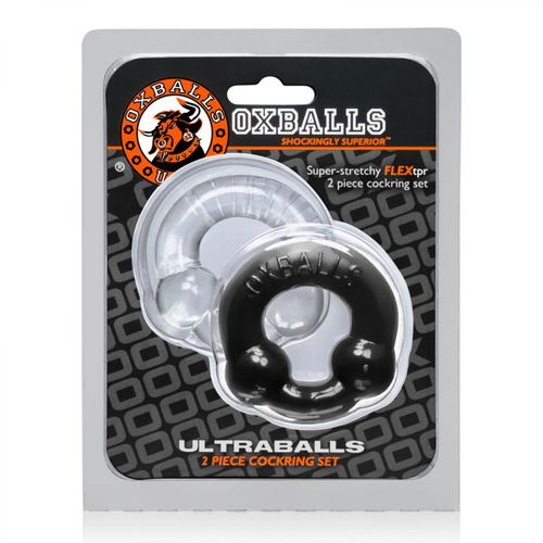 Komplet prstenova za penis Ultraballs, crni i proziran slika 4