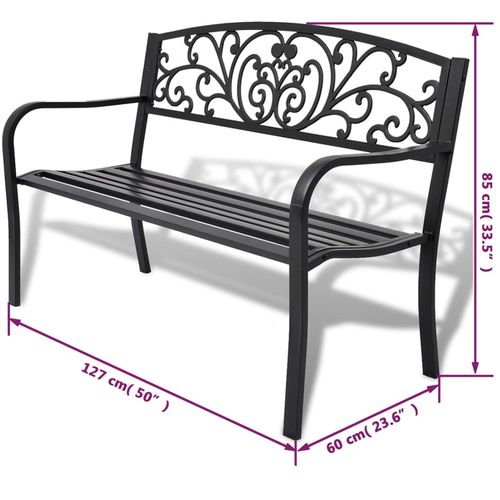 Vrtna klupa 127 cm lijevani aluminijum crna slika 31