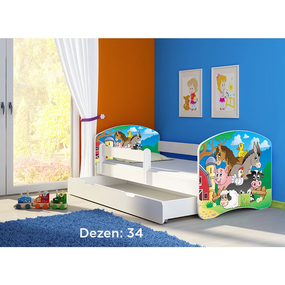 ACMA Dječiji krevet Acma II sa ladicom White - 160x80cm - Dezen 34 slika 2
