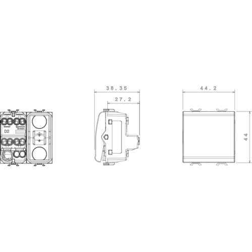 Gewiss GW10101 REVERSING SWITCH 1P 250V ac - 16AX - NEUTRAL - 2 MODULES - GLOSSY WHITE - CHORUSMART slika 2