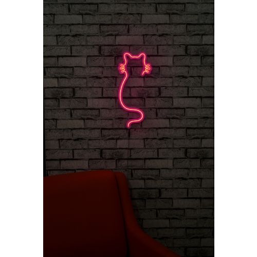 Wallity Ukrasna plastična LED rasvjeta, Cat - Pink slika 12