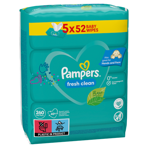 Pampers vlažne maramice fresh clean 5x52 komada slika 2