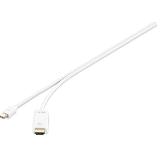 Renkforce Mini-DisplayPort / HDMI adapterski kabel Mini DisplayPort utikač, HDMI A utikač 3.00 m bijela RF-3697526 pozlaćeni kontakti DisplayPort kabel slika 3