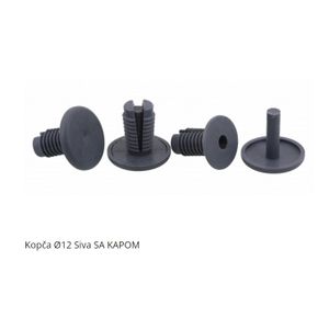 Univerzalna Kopča Tapacirunga sa Kapom Fi12mm - Siva