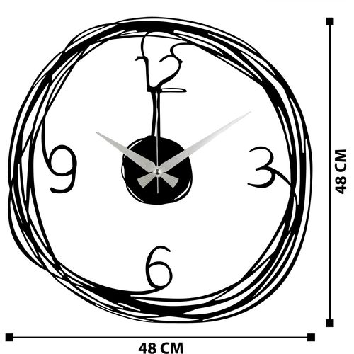 Gergo Black Decorative Metal Wall Clock slika 7