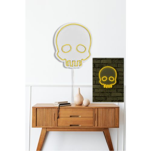 Wallity Ukrasna plastična LED rasvjeta, Skull - Yellow slika 3