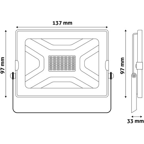 Avide reflektor Slim LED SMD 2270lm 6K  IP65 30W crni slika 2