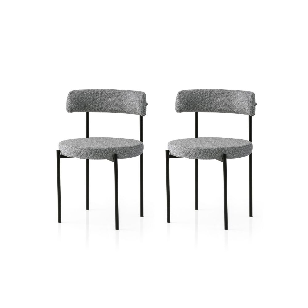 Gını - 4012 V2 Crni i Tamno Sivi Set Stolica (2 Komada) slika 1