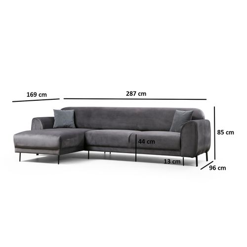 Atelier Del Sofa Kutna garnitura na razvlačenje, Antracit, Image Corner Left ( Chl-3R ) - Anthracite slika 15