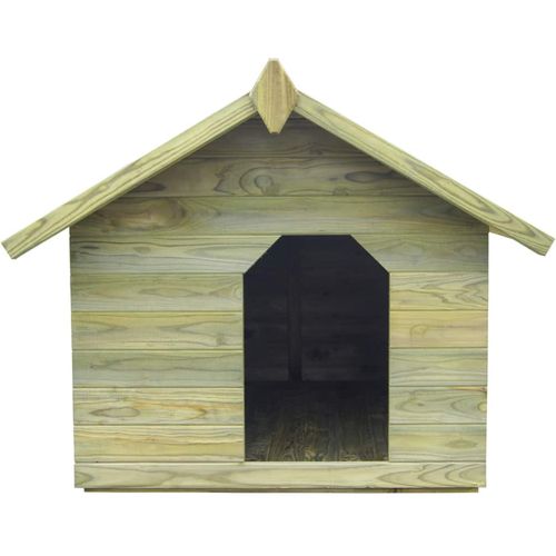 Vrtna kućica za pse od impregnirane borovine s pomičnim krovom slika 2