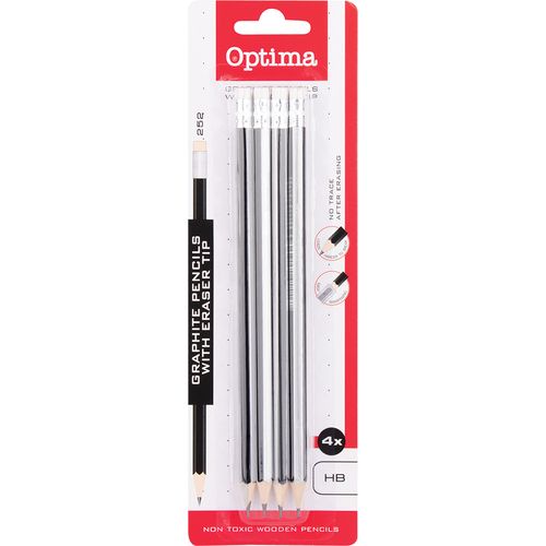 Grafitna olovka HB 4/1 OPTIMA s gumicom 252 bls  slika 4