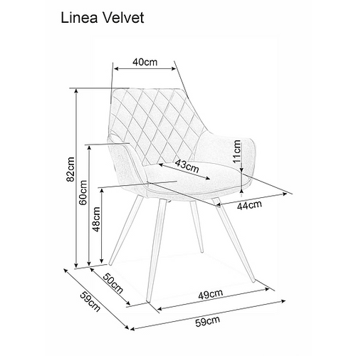 Stolica Linea BARŠ.-siva slika 2