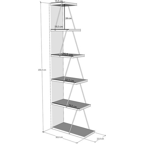 Tlos - Pine  Pine
Black Bookshelf slika 4