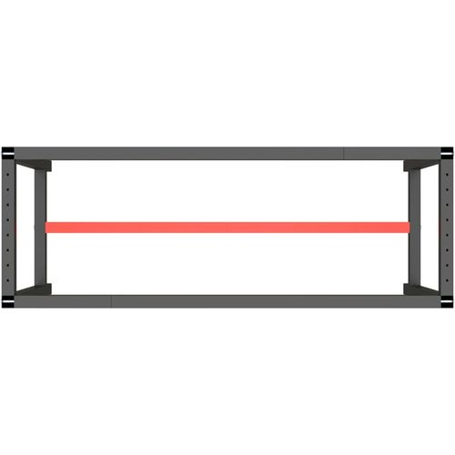 Okvir za radni stol mat crni i mat crveni 140x50x79 cm metalni slika 12