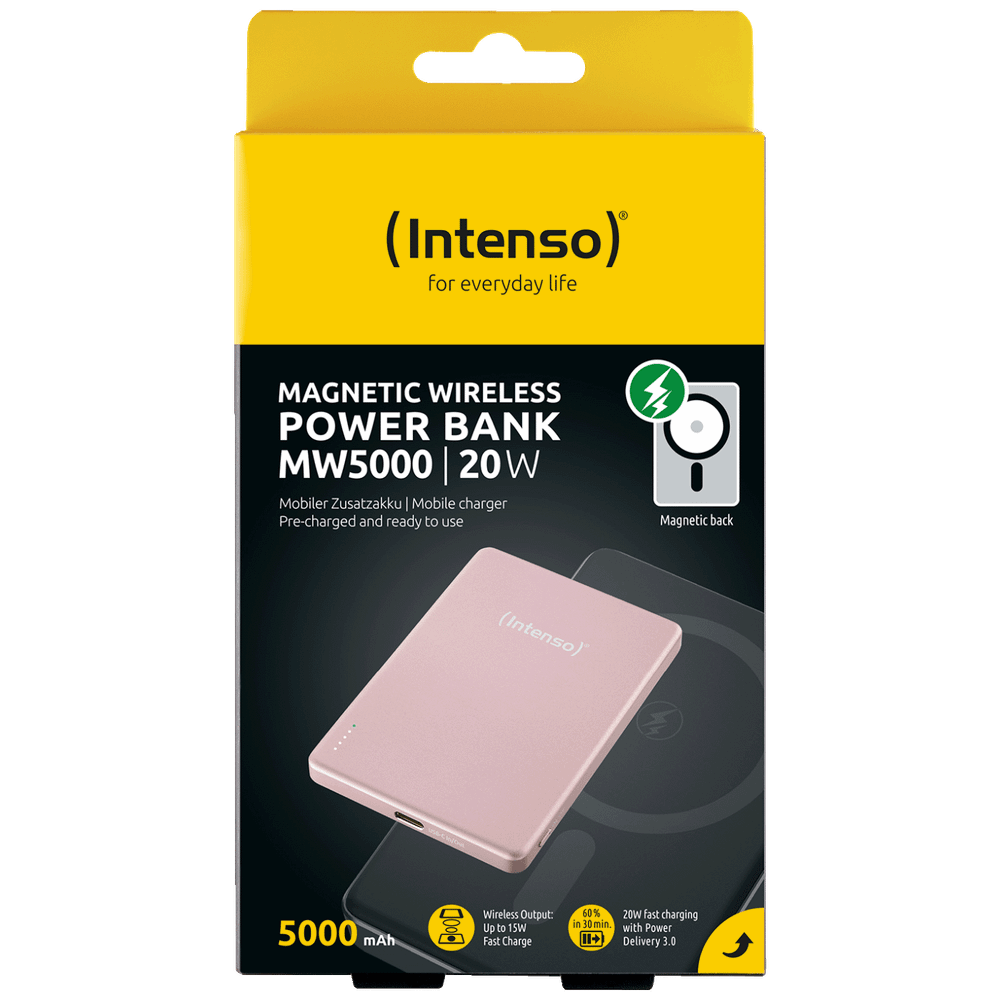(Intenso) Prijenosni punjač POWERBANK MW5000, MagSafe / 5000mAh / Rose  slika 5