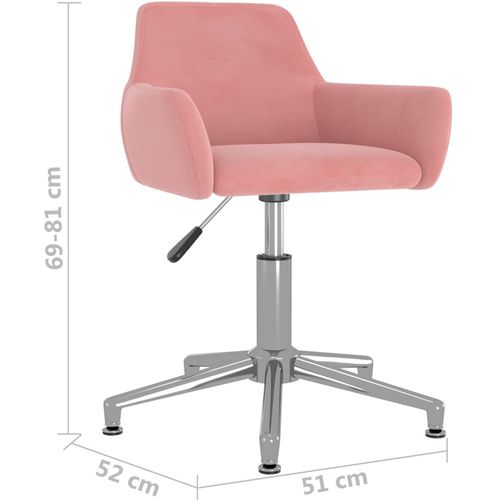 Okretna uredska stolica ružičasta baršunasta slika 24