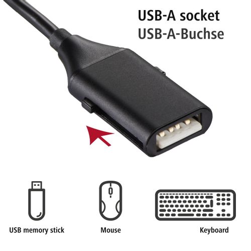 HAMA 4u1 Musko/Zenski USB- Mikro USB kabl+USB-C adapter slika 5