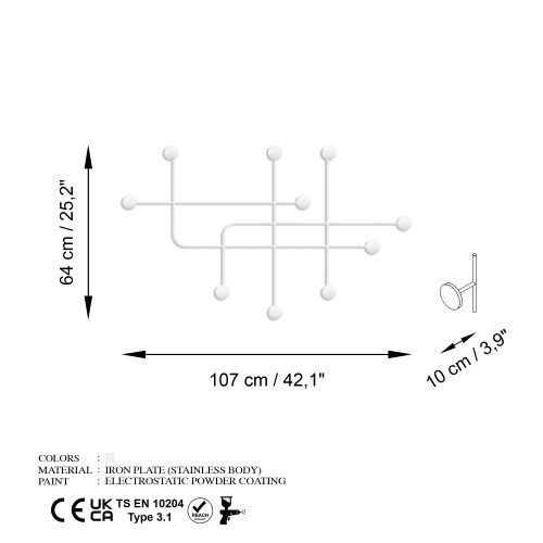 Wallity Metalna zidna vješalica Samara-B slika 6