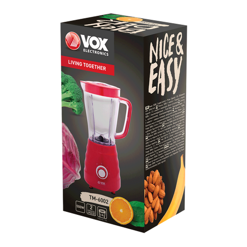 VOX TM 6002 Blender, 500 W, Crveni slika 2