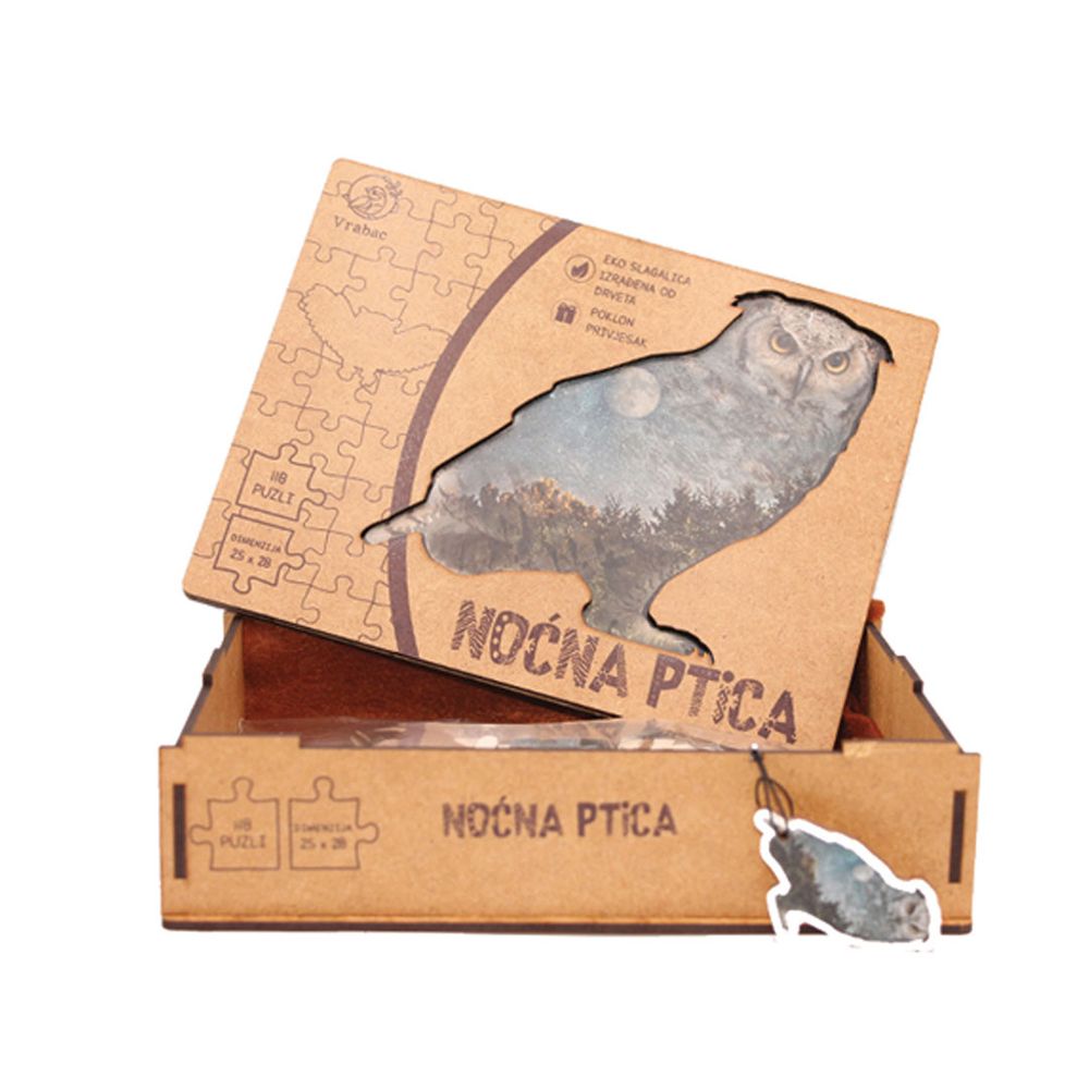 Puzzle Lenigmo, Sova noćna ptica, Vrabac slika 2