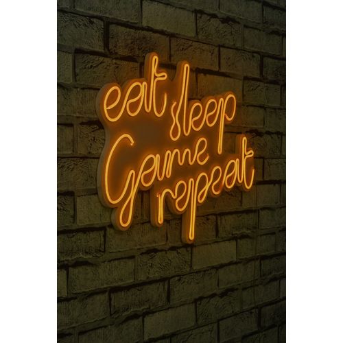 Wallity Ukrasna plastična LED rasvjeta, eat sleep game repeat - Yellow slika 10