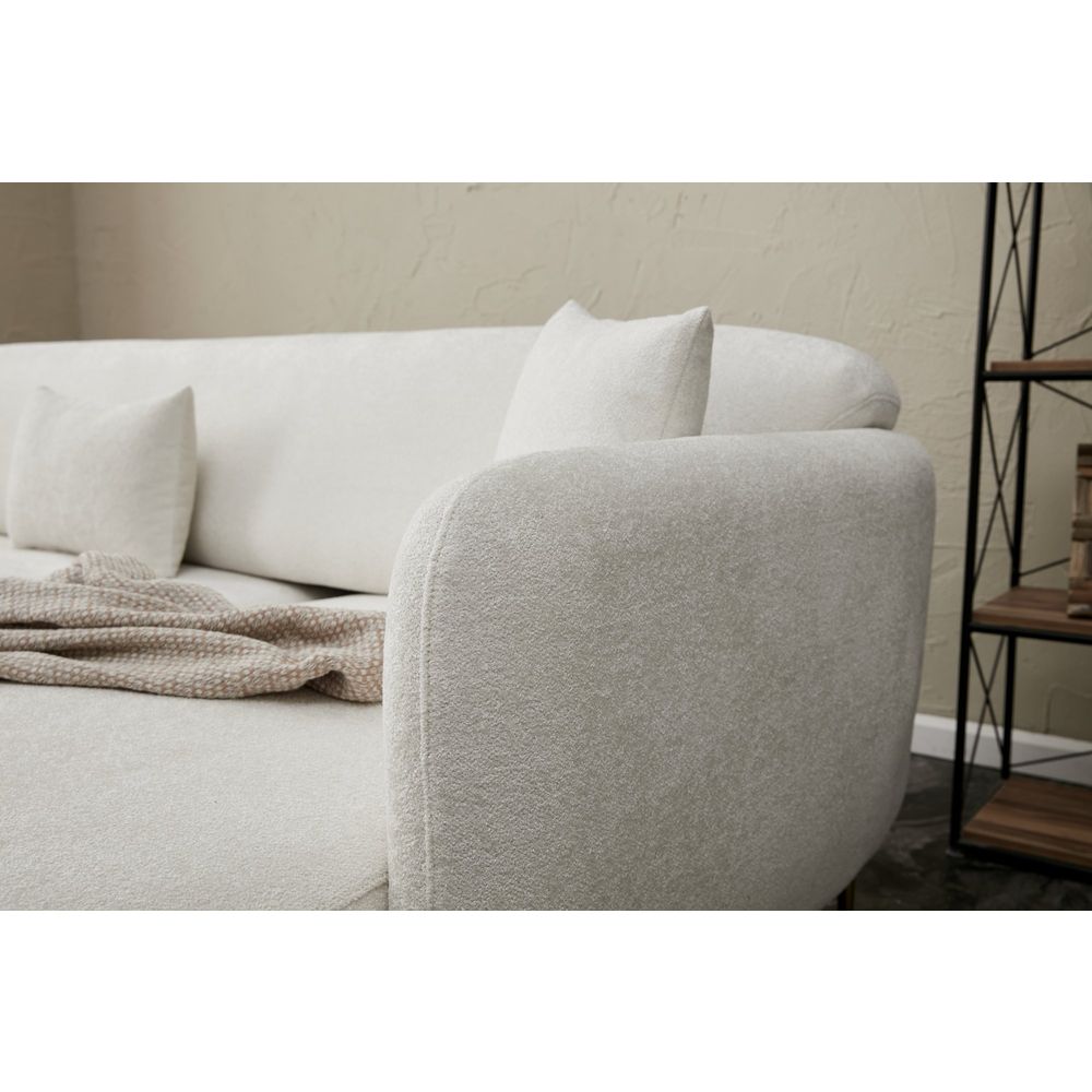 Simena Lijevi - Krem Zlatni Kutni Sofa-Krevet slika 7