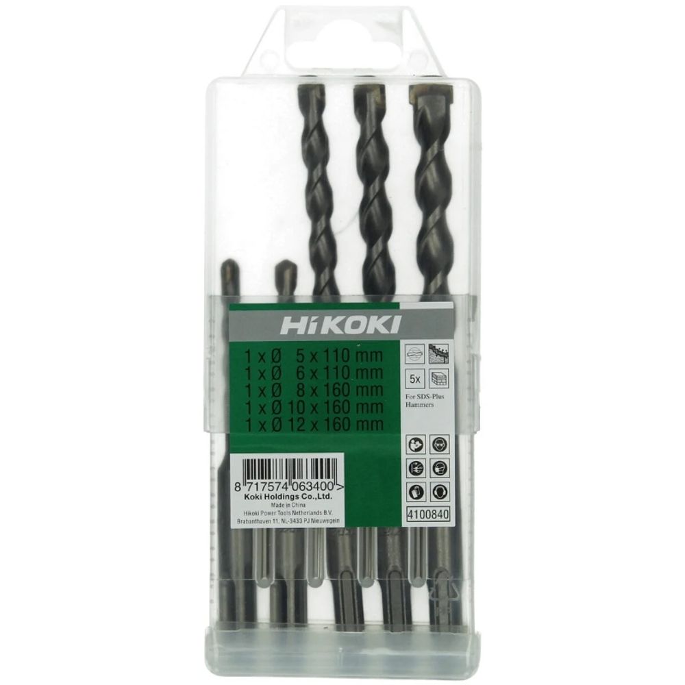Hikoki set burgija za beton 4100840 SDS+ (5;6;8;10;12 2XK) 5/1 slika 1