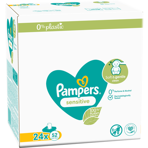 Pampers vlažne maramice sensitive 24X52 komada slika 2