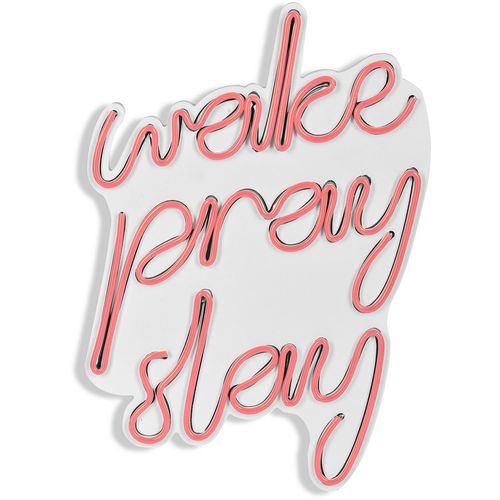 Wallity Ukrasna plastična LED rasvjeta, Wake Pray Slay - Pink slika 15