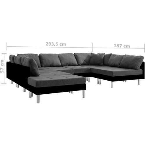 Modularna sofa od umjetne kože crna slika 8