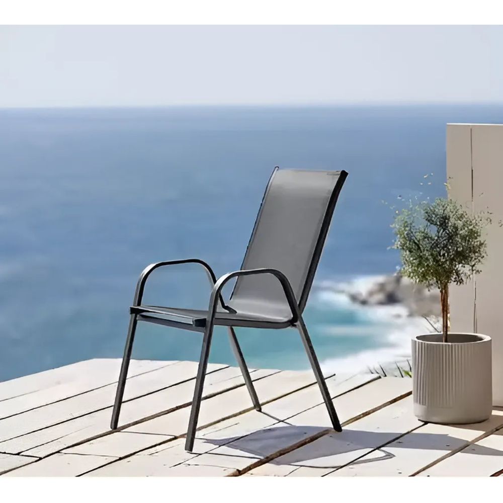 MultiGarden set od 4 vrtne stolice – za terasu ili balkon, sive slika 7