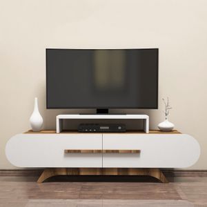 Woody Fashion Polica za TV ROSE, Rose - Walnut, White