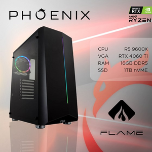 Phoenix računalo FLAME Y-605, AMD Ryzen 5 9600X, 16GB DDR5, NVME SSD 1TB, RTX 4060TI 8GB