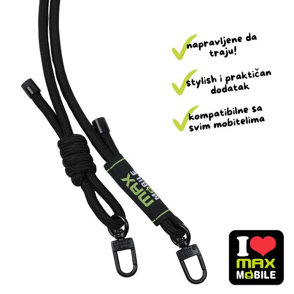MAXMOBILE VEZICA ZA MOBITEL 6mm Crna slika 2